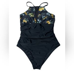 RELLECIGA One Piece High Neck Floral Swimsuit